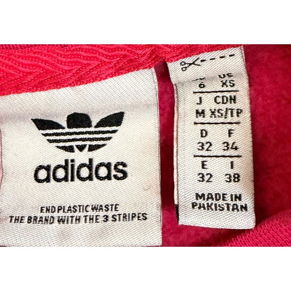 Adidas Hot Pink Crewneck Sweatshirt Oversized XS Embossed‎ Logo Athletic - Picture 6 of 6